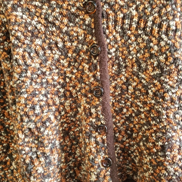 Fall Colours Boucle Cardigan Sweater Coat XL - Picture 2 of 6
